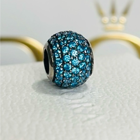 Pandora Jewelry - Authentic Pandora Teal Pavé CZ Charm